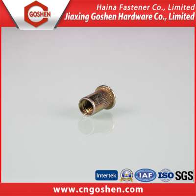 Non-Standard Flat Cylindrical Rivet Nut with Color Zin-Plated